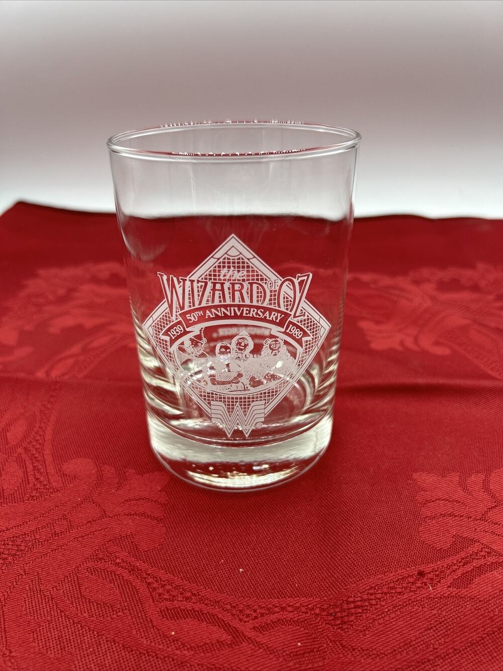 Wizard of Oz 1989 Whataburger 50TH Anniversary Clear Glass Promotional Tumbler